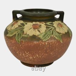 Roseville Dahlrose Brown 1928 Vintage Arts And Crafts Pottery Ceramic Vase 364-6