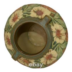 Roseville Dahlrose Brown 1928 Vintage Arts And Crafts Pottery Ceramic Vase 364-6