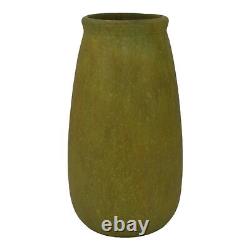 Roseville Early Carnelian Green 1916 Arts And Crafts Pottery Tall Vase 16