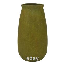 Roseville Early Carnelian Green 1916 Arts And Crafts Pottery Tall Vase 16