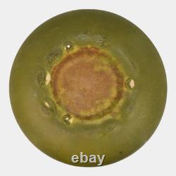 Roseville Early Carnelian Vintage 1916 Pottery Matte Green Arts & Crafts Bowl