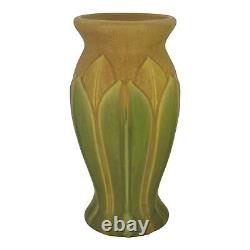 Roseville Early Velmoss Yellow Green 1916 Arts And Crafts Pottery Vase 137-12