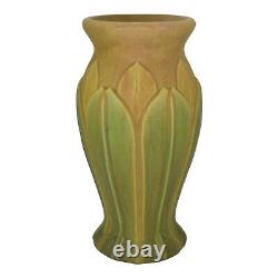 Roseville Early Velmoss Yellow Green 1916 Arts And Crafts Pottery Vase 137-12