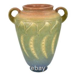 Roseville Falline Blue 1933 Vintage Arts And Crafts Pottery Ceramic Vase 649-8