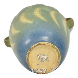 Roseville Falline Blue 1933 Vintage Arts And Crafts Pottery Ceramic Vase 649-8