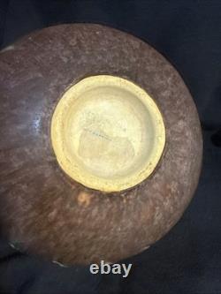 Roseville Falline Brown 1933 Vintage Arts And Crafts Ceramic Handled Vase 644-6