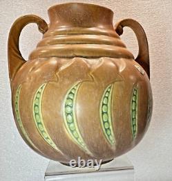 Roseville Falline Tan Arts & Crafts Vase 6.25h #644-6 Ca1933 Vintage-xlnt