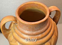 Roseville Falline Tan Arts & Crafts Vase 6.25h #644-6 Ca1933 Vintage-xlnt