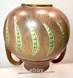 Roseville Falline Tan Arts & Crafts Vase 6.25h #644-6 Ca1933 Vintage-xlnt