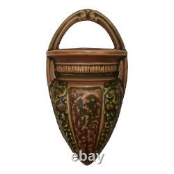 Roseville Florentine I 1920 Arts And Crafts Pottery Brown Wall Pocket 1238-8