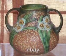 Roseville JONQUIL1931 Arts And Crafts Pottery Brown Ceramic Flower Vase 543-7