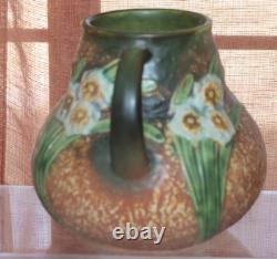 Roseville JONQUIL1931 Arts And Crafts Pottery Brown Ceramic Flower Vase 543-7