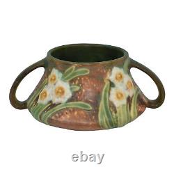 Roseville Jonquil 1931 Vintage Arts And Crafts Pottery Brown Ceramic Vase 523-3