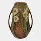 Roseville Jonquil 1931 Vintage Arts And Crafts Pottery Brown Ceramic Vase 528-8