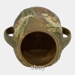 Roseville Jonquil 1931 Vintage Arts And Crafts Pottery Brown Ceramic Vase 528-8