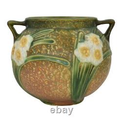 Roseville Jonquil 1931 Vintage Arts And Crafts Pottery Brown Ceramic Vase 542-5