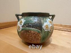 Roseville Jonquil 1931 Vintage Arts And Crafts Pottery Brown Ceramic Vase 542-5