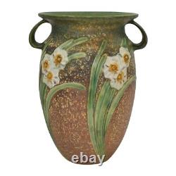 Roseville Jonquil 1931 Vintage Arts And Crafts Pottery Large Ceramic Vase 531-12