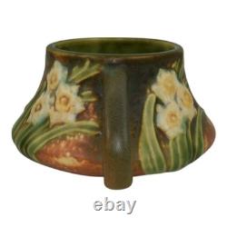 Roseville Jonquil 1931 Vintage Arts and Crafts Pottery Brown Ceramic Vase 523-3