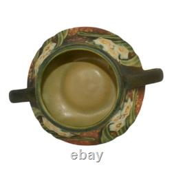 Roseville Jonquil 1931 Vintage Arts and Crafts Pottery Brown Ceramic Vase 523-3