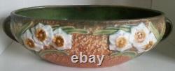 Roseville Jonquil Brown 1931 Arts And Crafts Pottery Console Bowl 220-10 w