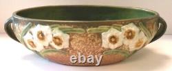 Roseville Jonquil Brown 1931 Arts And Crafts Pottery Console Bowl 220-10 w