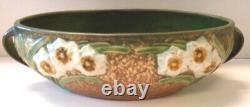 Roseville Jonquil Brown 1931 Arts And Crafts Pottery Console Bowl 220-10 w