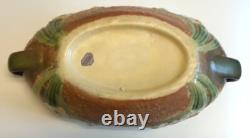 Roseville Jonquil Brown 1931 Arts And Crafts Pottery Console Bowl 220-10 w