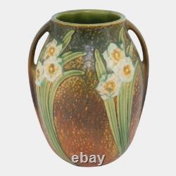 Roseville Jonquil Brown 1931 Vintage Art & Crafts Pottery Ceramic Vase 527-7