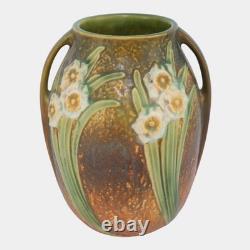 Roseville Jonquil Brown 1931 Vintage Art & Crafts Pottery Ceramic Vase 527-7