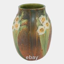 Roseville Jonquil Brown 1931 Vintage Art & Crafts Pottery Ceramic Vase 527-7