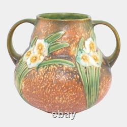Roseville Jonquil Brown 1931 Vintage Arts And Crafts Pottery Ceramic Vase 543-6