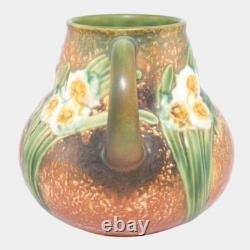 Roseville Jonquil Brown 1931 Vintage Arts And Crafts Pottery Ceramic Vase 543-6