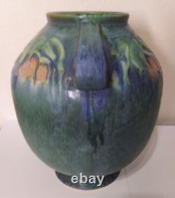 Roseville Large Green Baneda 595-8 Art Deco Arts & Crafts Pottery Vase