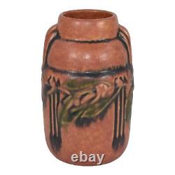 Roseville Laurel Red 1934 Arts And Crafts Pottery Ceramic Flower Vase 668-6