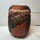 Roseville Laurel Red 1934 Vintage Arts And Crafts Pottery Ceramic Vase 8t By 6