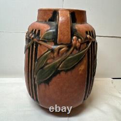 Roseville Laurel Red 1934 Vintage Arts And Crafts Pottery Ceramic Vase 8t By 6