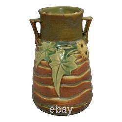 Roseville Luffa Brown 1934 Vintage Arts And Crafts Pottery Ceramic Vase 683-6