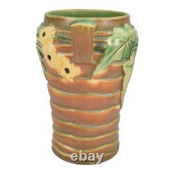 Roseville Luffa Brown 1934 Vintage Arts And Crafts Pottery Ceramic Vase 688-8