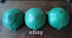 Roseville Matte Green Arts & Crafts Hanging Baskets Set of 3