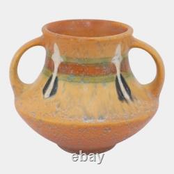Roseville Montacello 1931 Vintage Arts And Crafts Pottery Tan Ceramic Vase 555-4