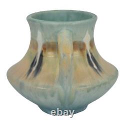 Roseville Montacello Green 1931 Vintage Arts And Crafts Pottery Vase 555-4