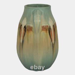 Roseville Montacello Green 1931 Vintage Arts And Crafts Pottery Vase 561-7