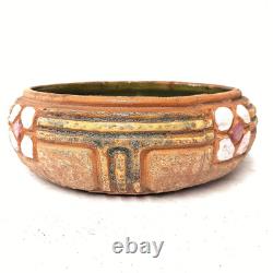 Roseville Mostique Art Pottery Bowl Inlaid Floral Arts Crafts Ohio USA