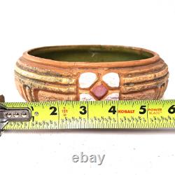 Roseville Mostique Art Pottery Bowl Inlaid Floral Arts Crafts Ohio USA