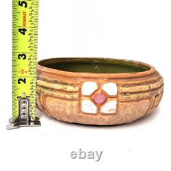 Roseville Mostique Art Pottery Bowl Inlaid Floral Arts Crafts Ohio USA