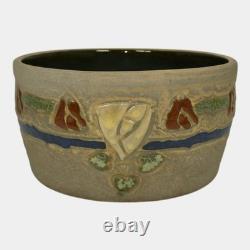 Roseville Mostique Gray 1916 Vintage Arts and Crafts Pottery Flower Pot Bowl