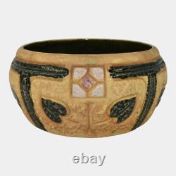 Roseville Mostique Tan 1916 Vintage Arts and Crafts Pottery Ceramic Bowl