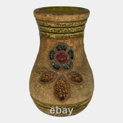 Roseville Mostique Tan 1916 Vintage Arts and Crafts Pottery Ceramic Vase 22-10
