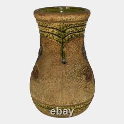 Roseville Mostique Tan 1916 Vintage Arts and Crafts Pottery Ceramic Vase 22-10